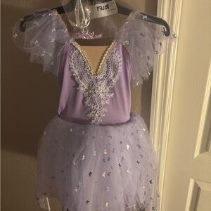 Ballet costume- Purple Fairy Kids Costume with hair accessories